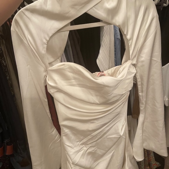 House of CB Toira Long Sleeve Satin Corset Minidress - Picture 2 of 3